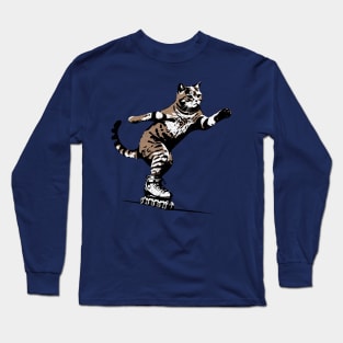 Rollerblading Cat Long Sleeve T-Shirt